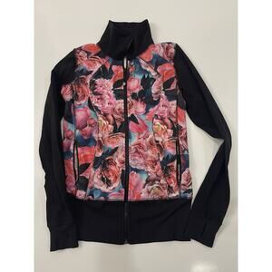 Lululemon Nice Asana Jacket Women's Size 6Secret Garden Floral Flowers Full Zip